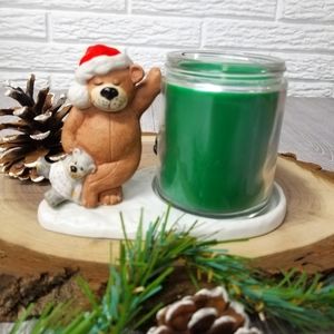 Santa bear candle holder